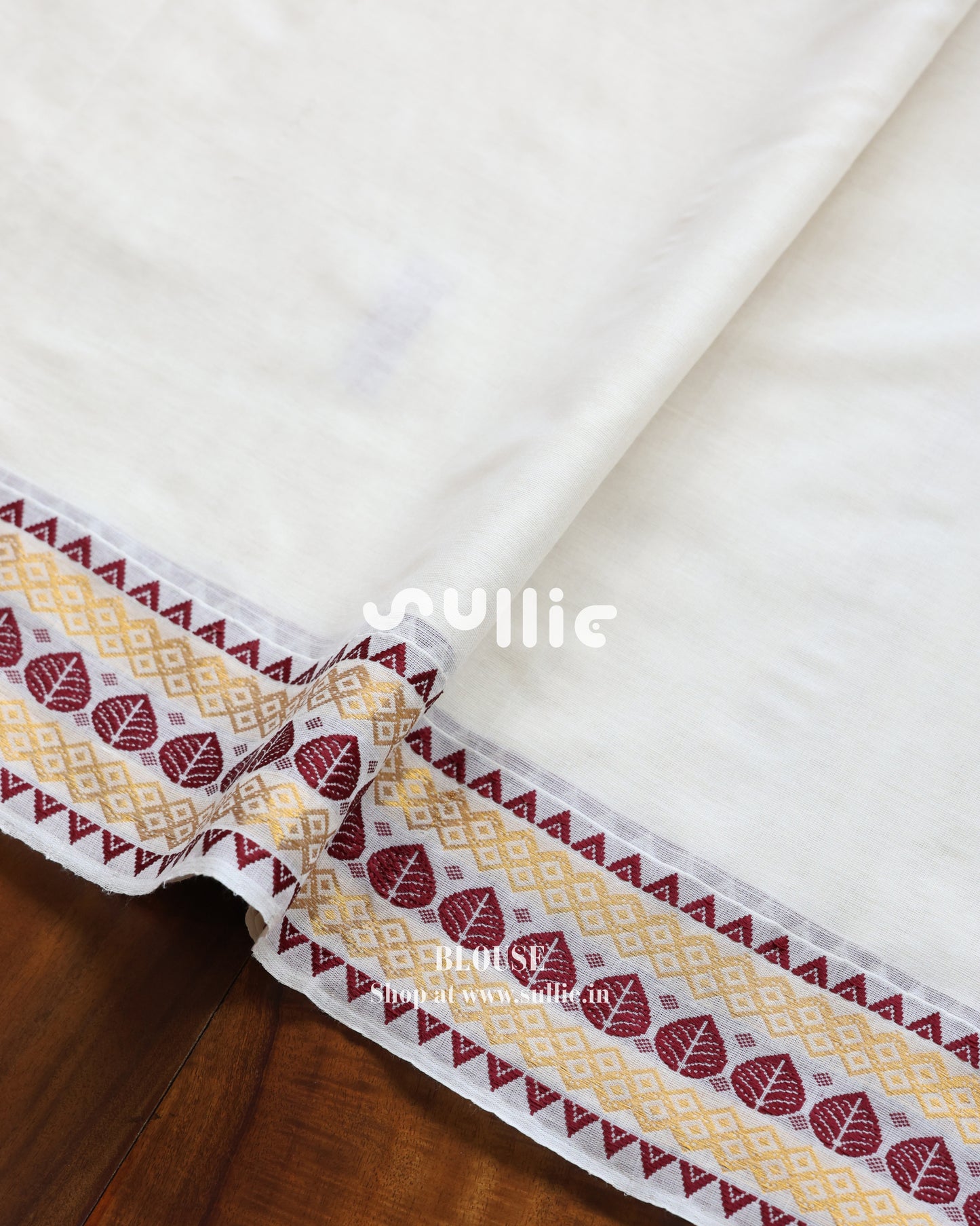 Woven Whispers in Red | Kerala Kasavu Saree with Red Threadwork