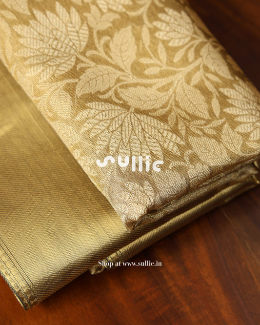 Banarasi Katan Tissue Silk Saree in Antique Gold Weave