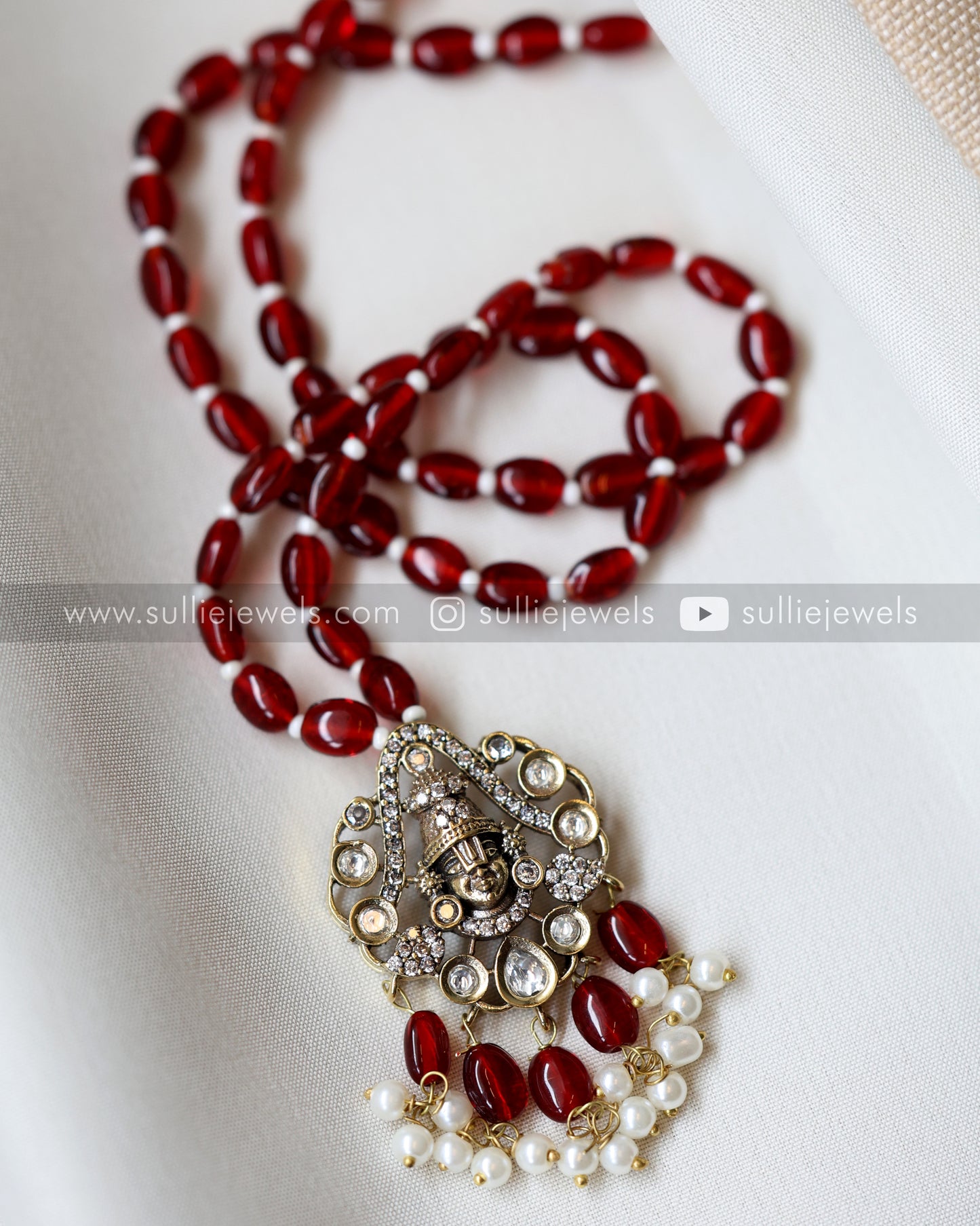 Venkateshwara Bead Pendant with earring