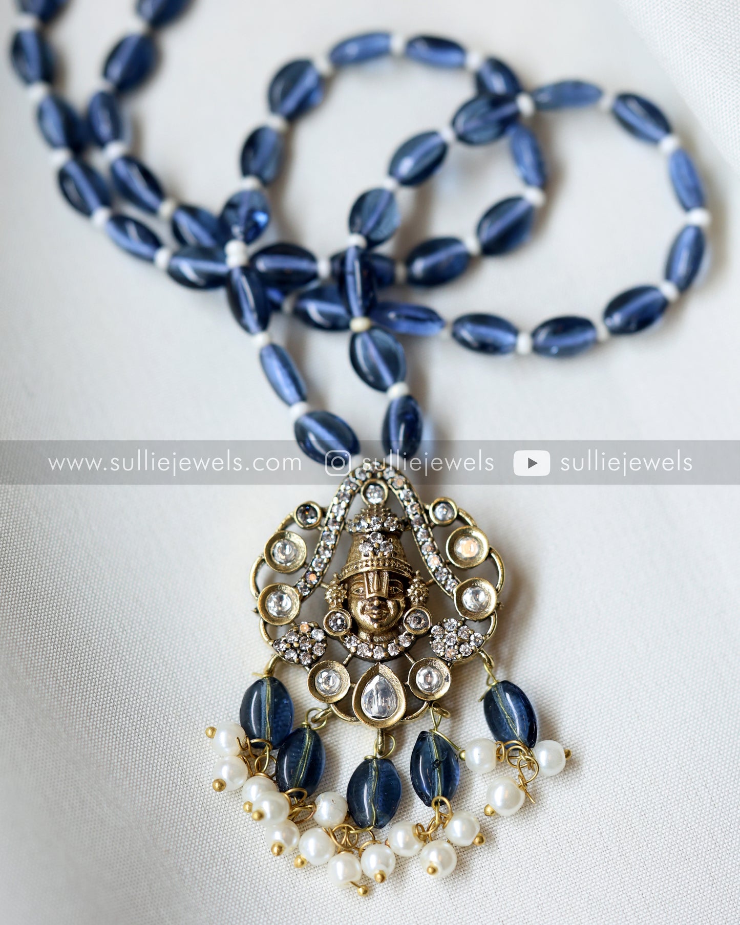 Venkateshwara Bead Pendant with earring