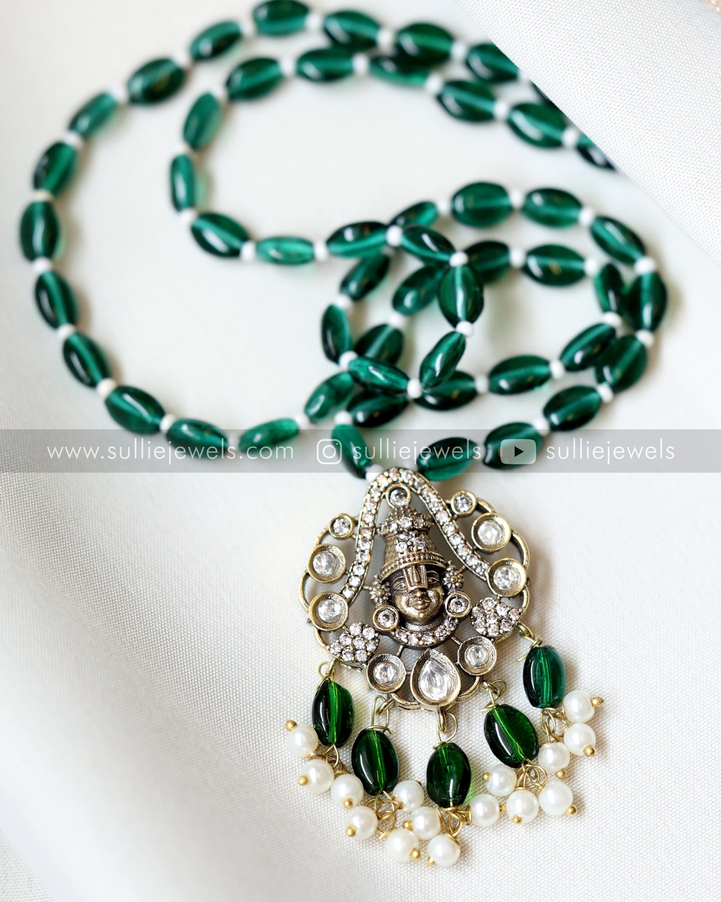 Venkateshwara Bead Pendant with earring