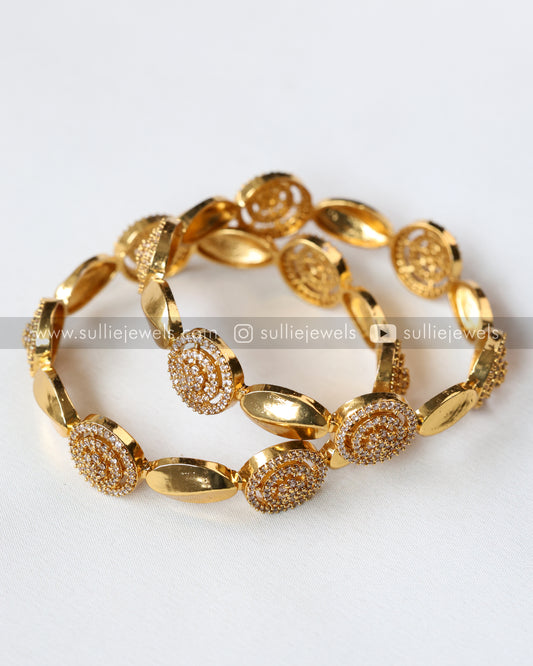 AD Designer Gold Bangle - Set of 2