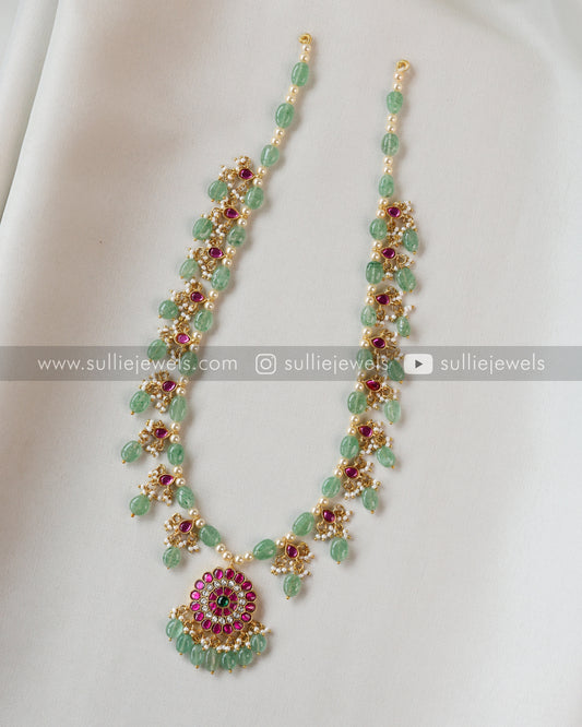 Jadau Kemp Premium Pendant with Mint beads Chain