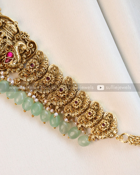 Premium Goddess Bridal Hipchain - Mint Beads