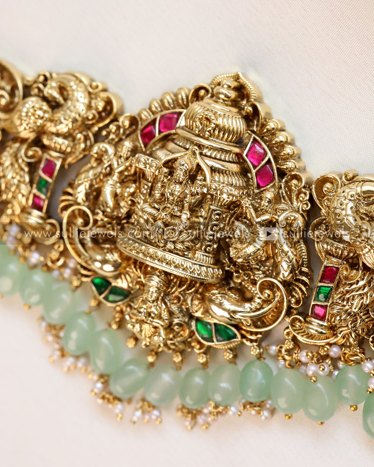 Premium Goddess Bridal Hipchain - Mint Beads