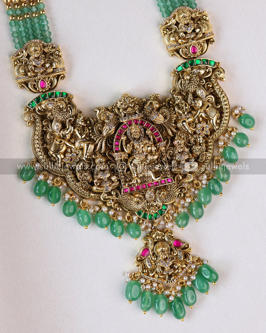 Lakshmi Premium Onyx Beads Long Chain / Haaram with Jhumka