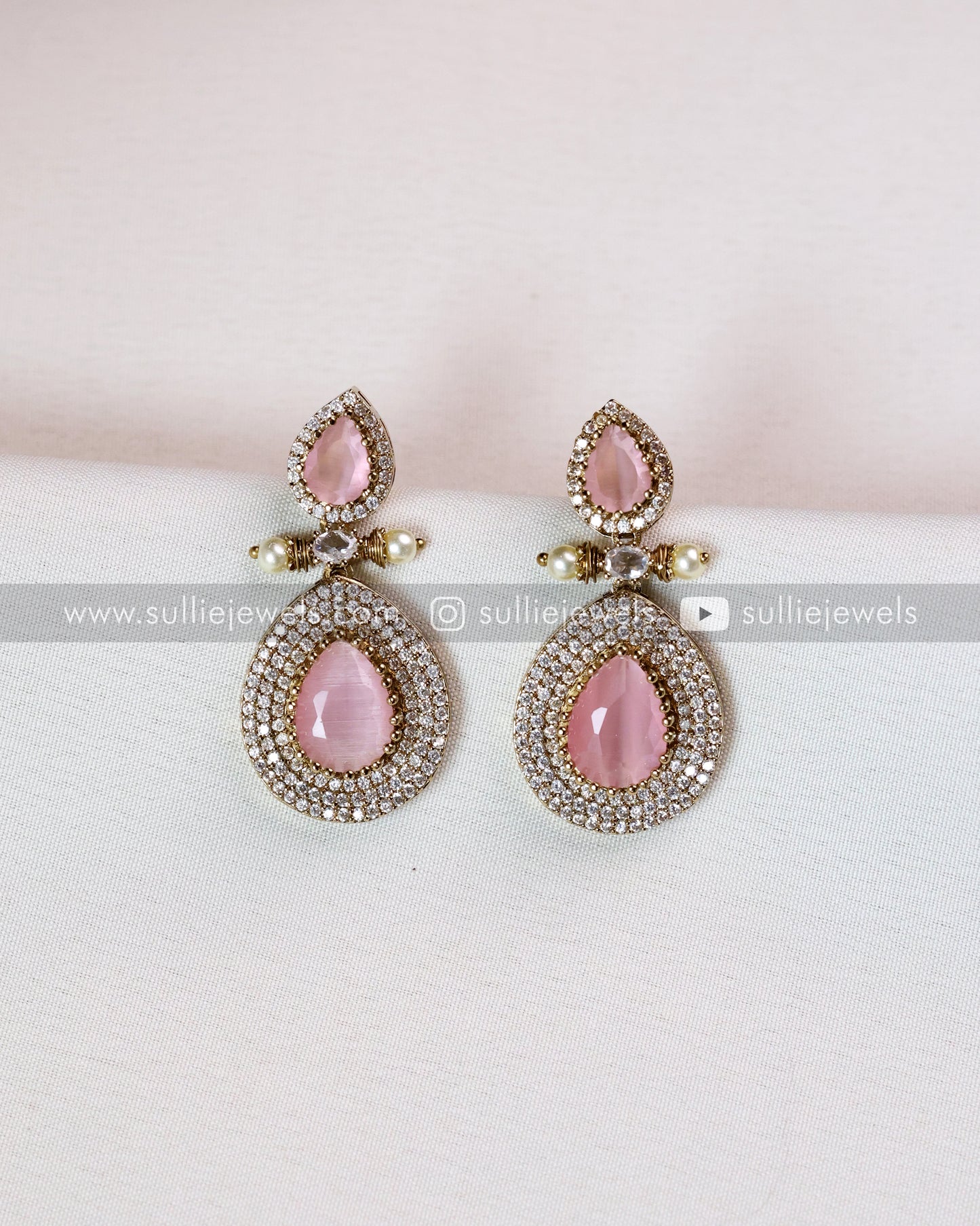 Double Layer Premium Stone Necklace with Earring