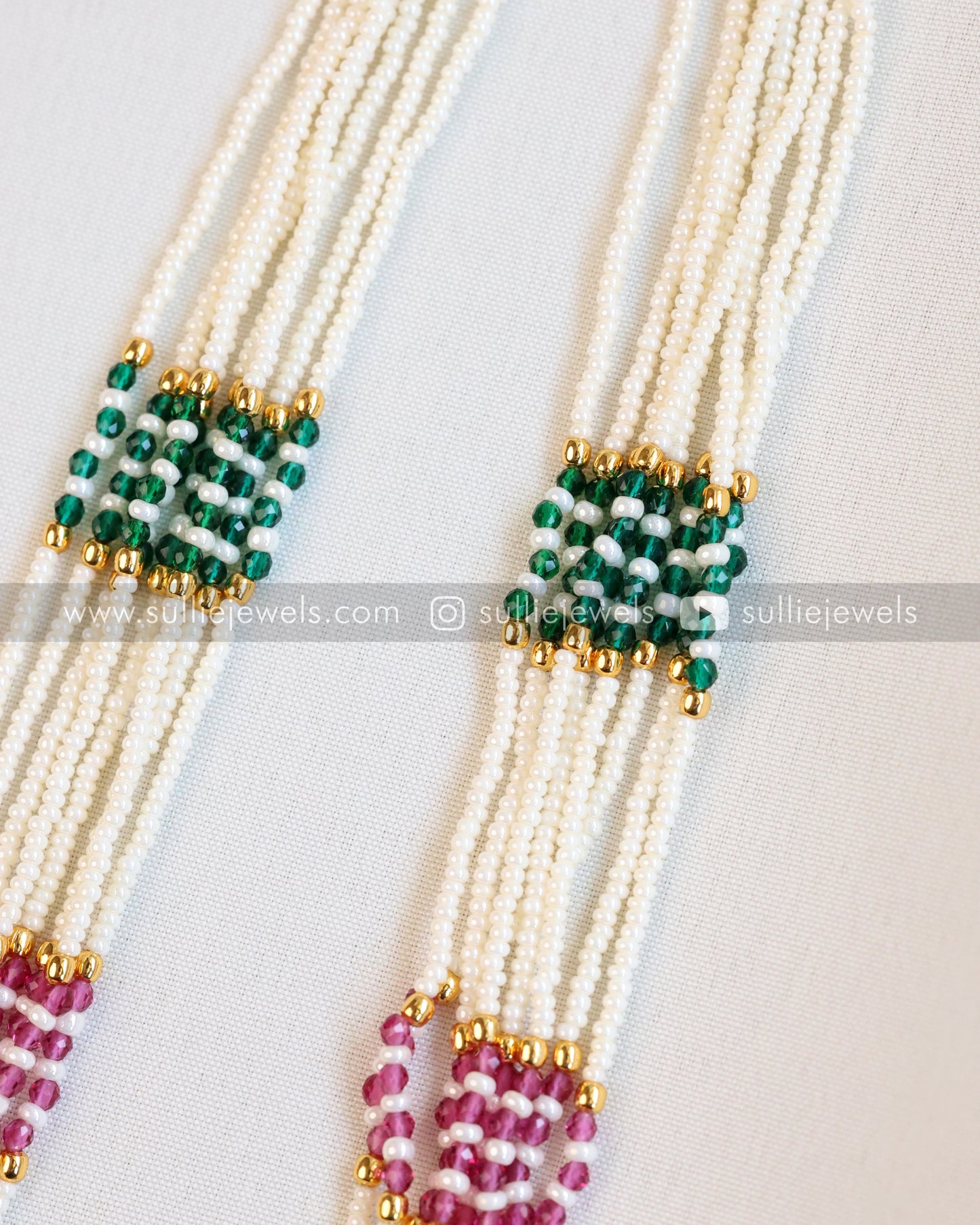 Multi-layered Multicolour Pearl Chain