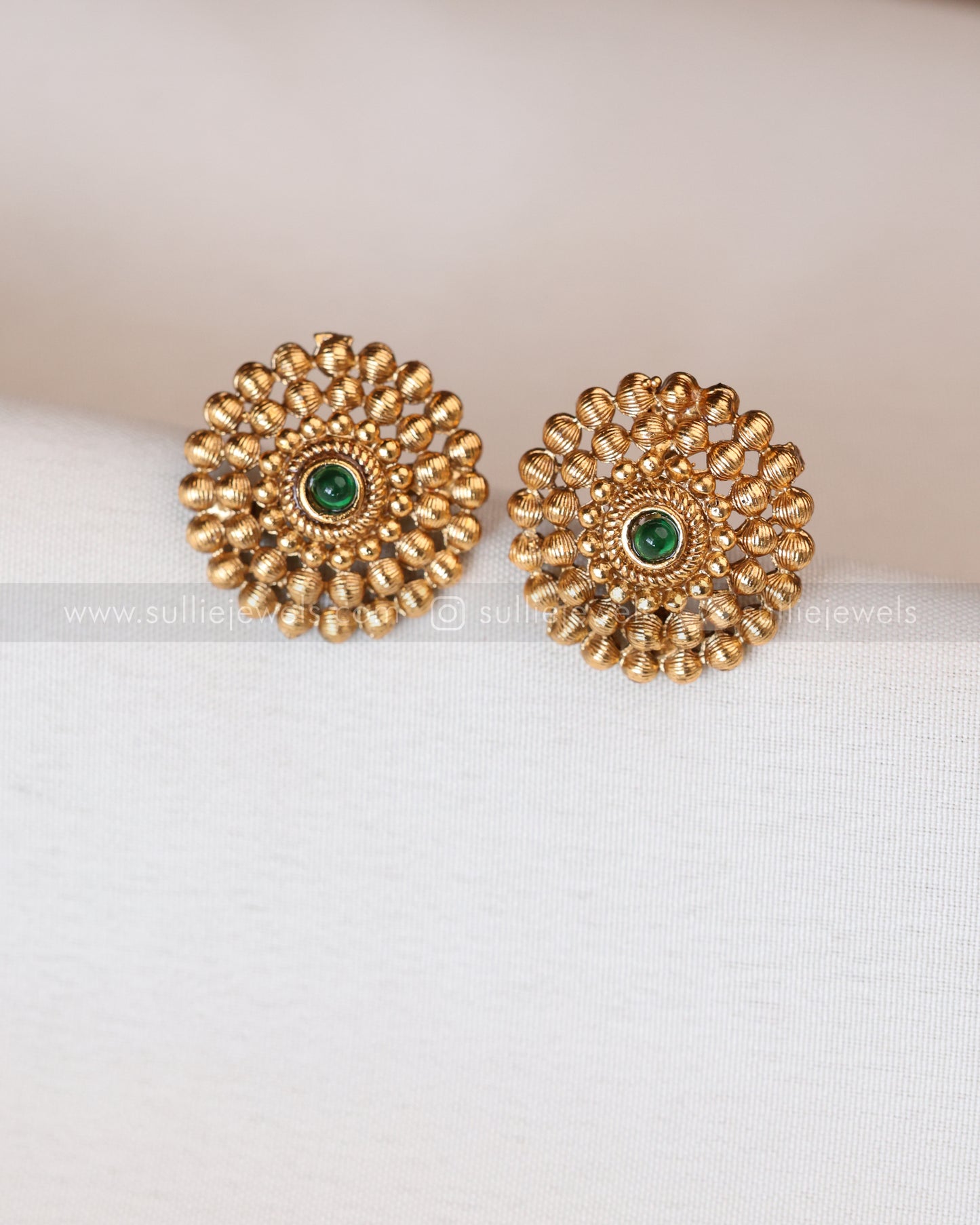 Sullie Basic - Green Palakka & Green Stone Floral Layered Combo