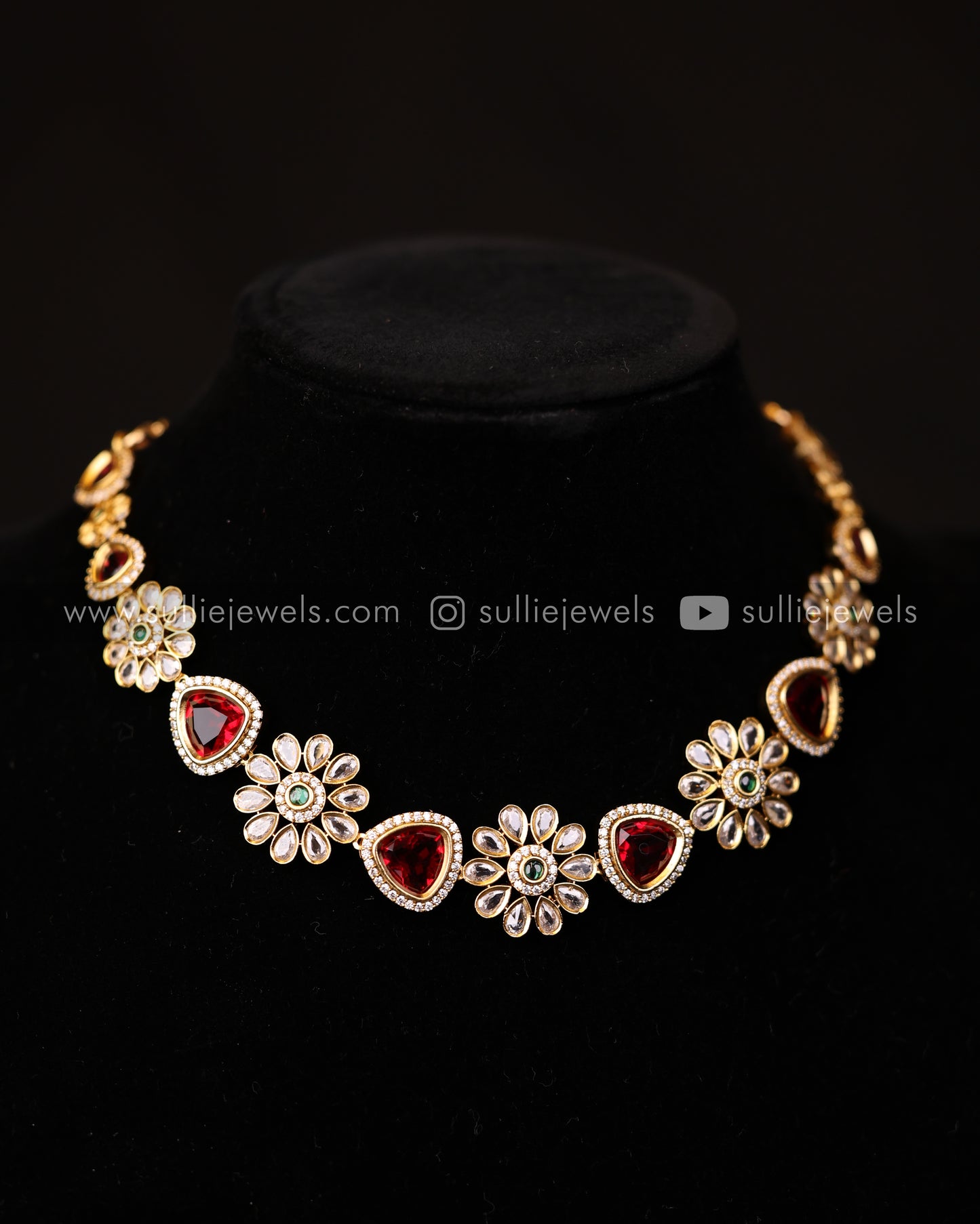 Premium Uncut Stone Necklace Set