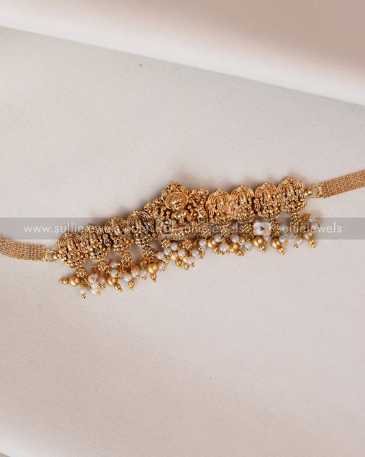 Sullie Basic - Goddess Pearl Gold Choker with Jhumka