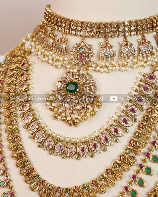 Premium Stonework Bridal Combo Set ( 10 piece )