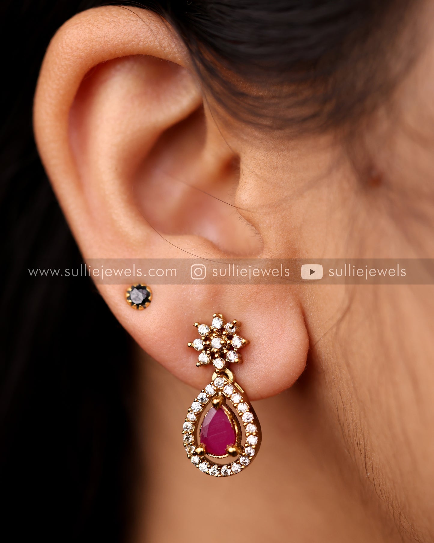 Raindrop Stone Necklace Set - 4 colours