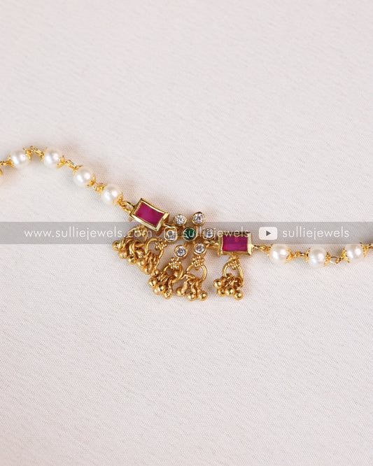 Minimal Pearl Choker with Earring