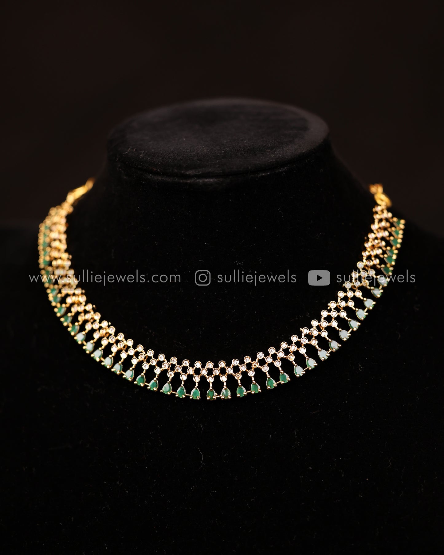 Diamond Lookalike Necklace Set - 3 colours