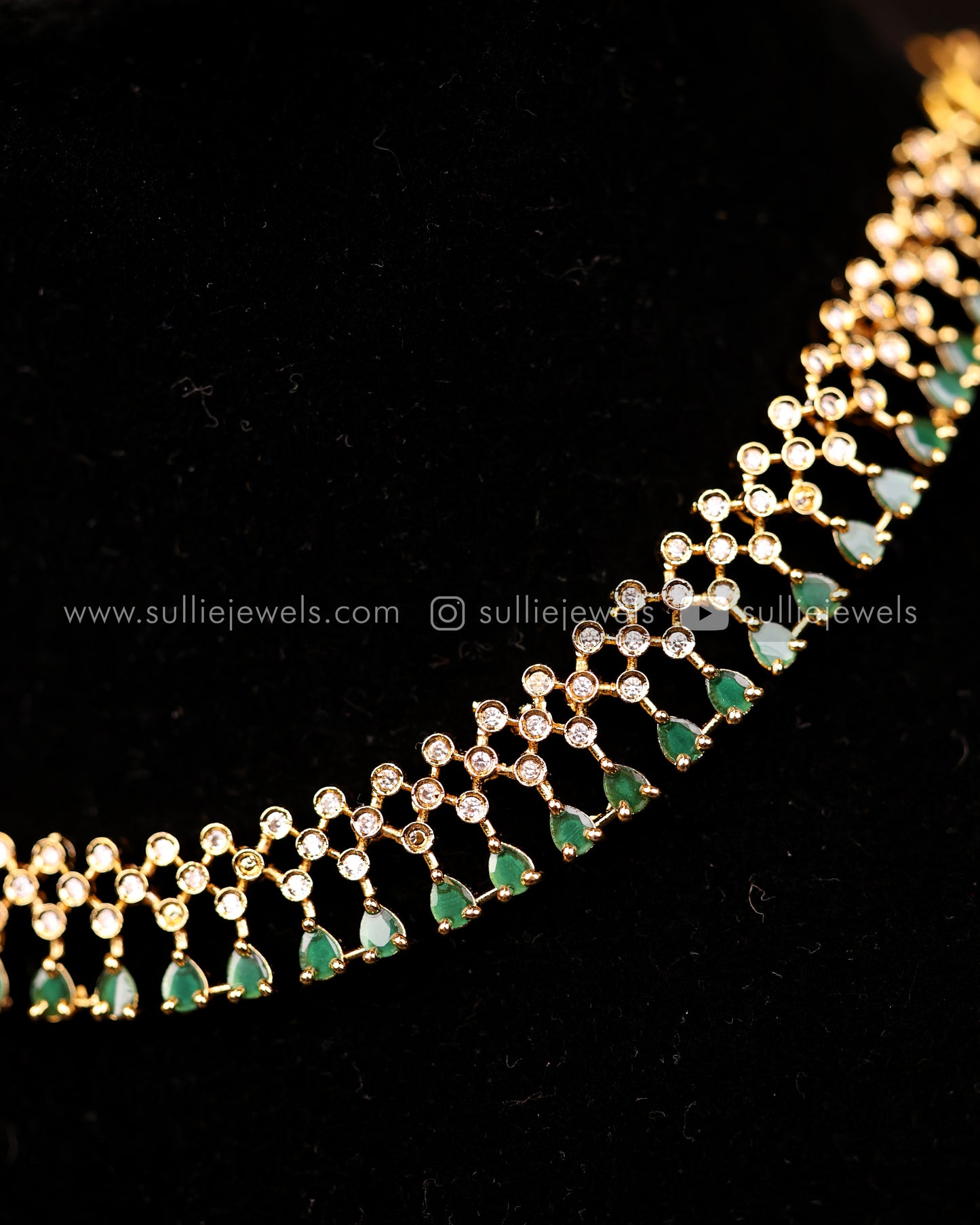 Diamond Lookalike Necklace Set - 3 colours