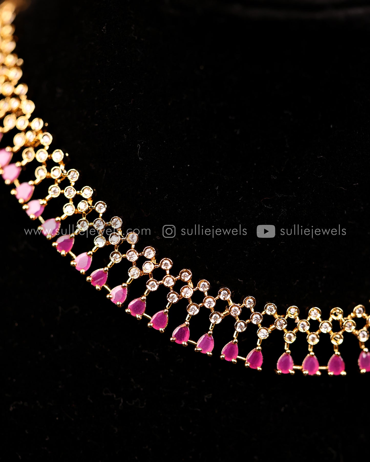 Diamond Lookalike Necklace Set - 3 colours