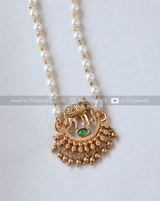 Sullie Basic - Elephant Pearl Chain with Earring