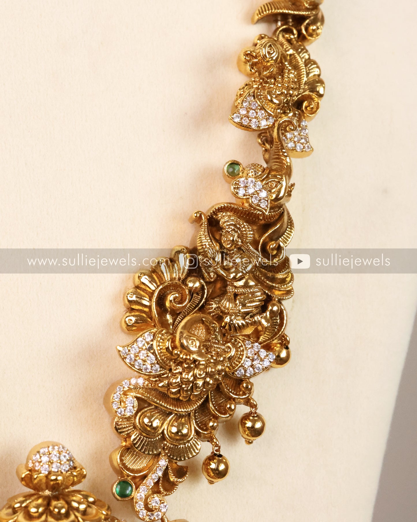 Premium Antique Goddess Nagas Haram with Stone details