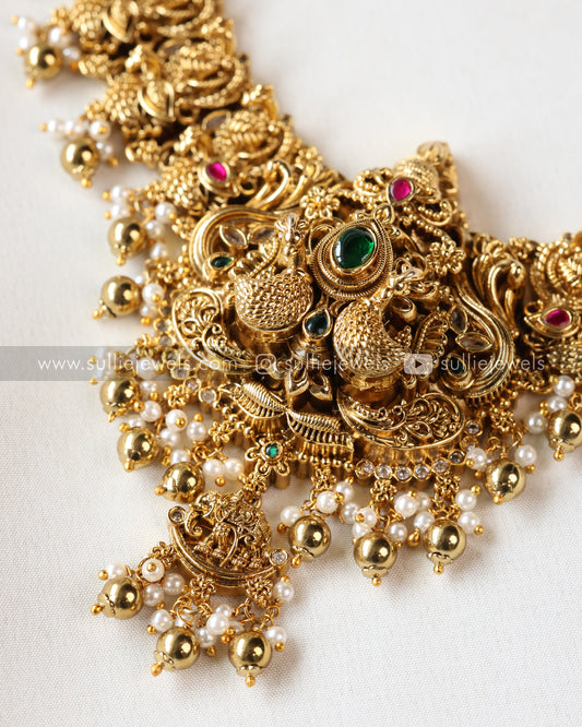 No Idol - Premium 3D Peacock Design Necklace with Jhumka