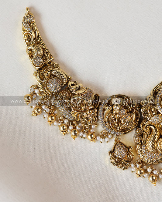 Lakshmi Premium Stonework Necklace with Jhumka