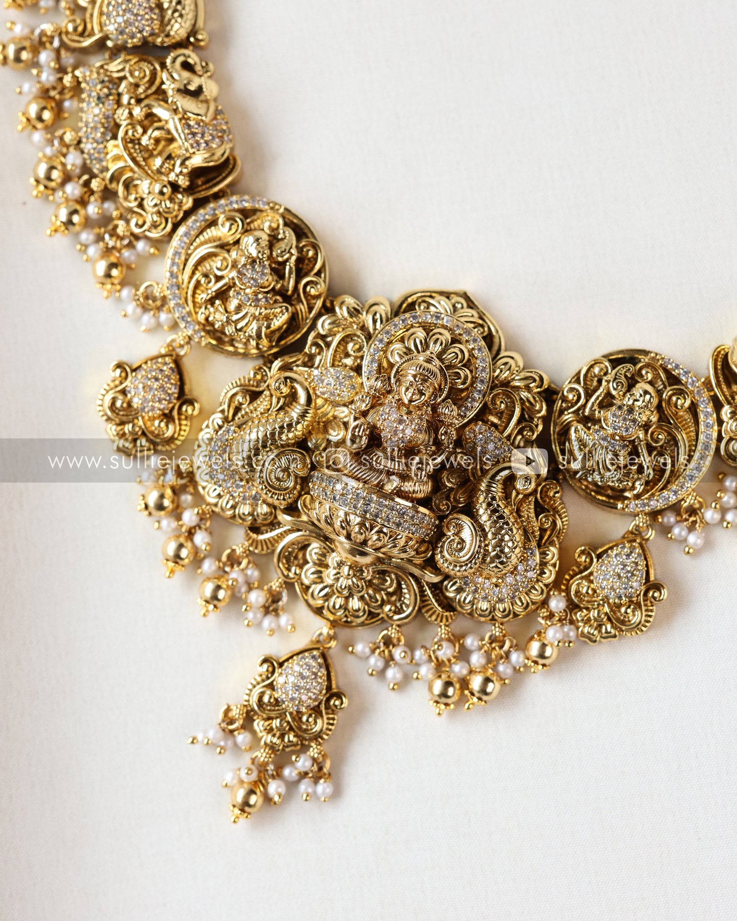 Lakshmi Premium Stonework Necklace with Jhumka
