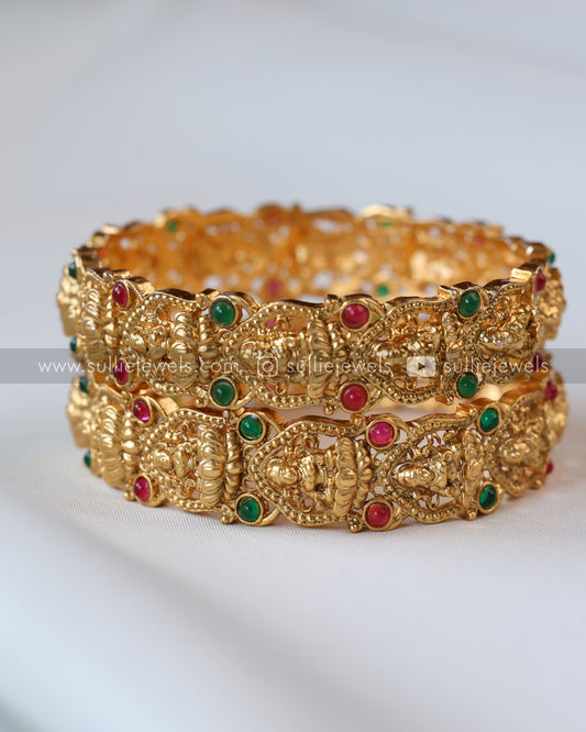 Sullie Basic - Gold Lakshmi Bangle - Set of 2
