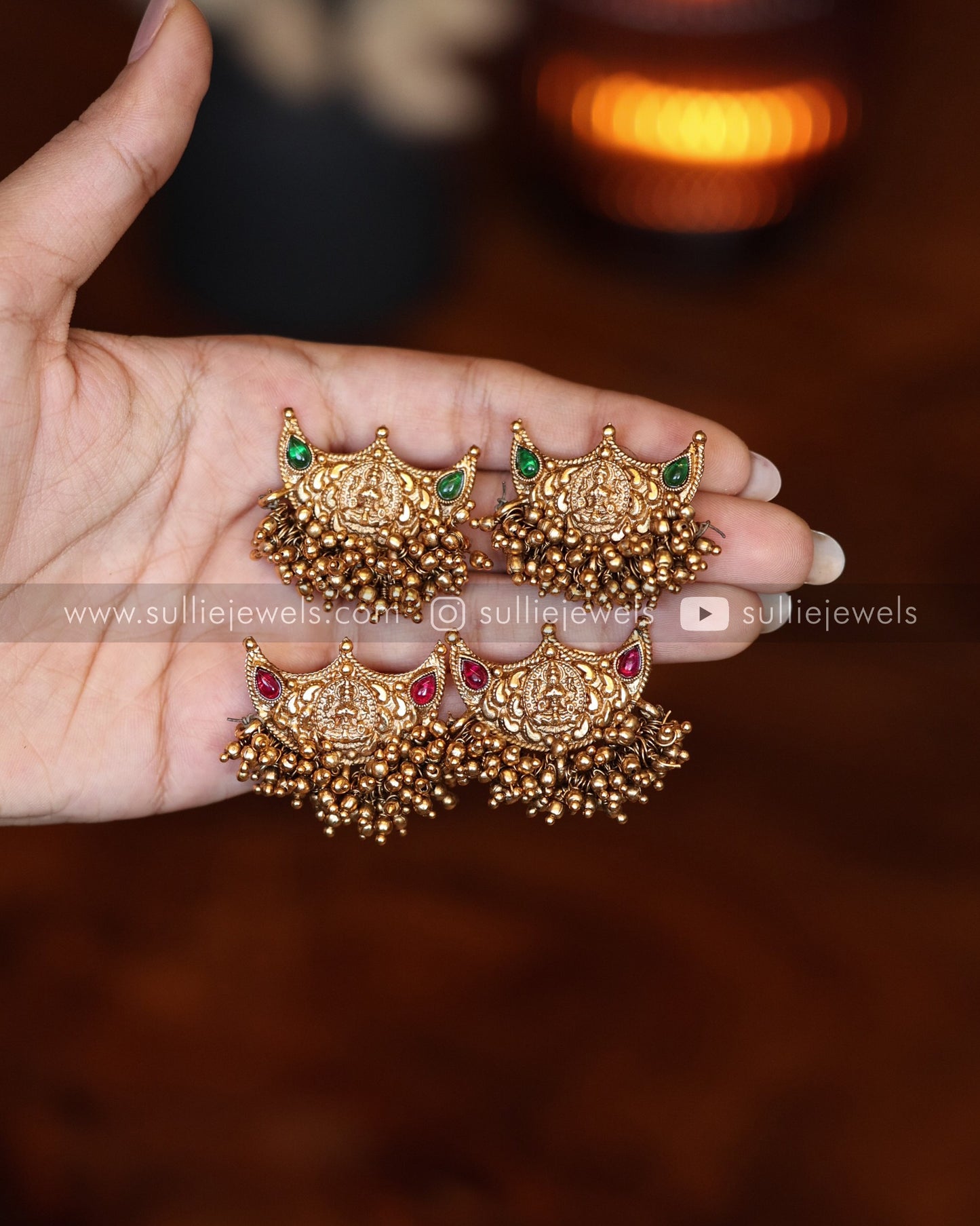 Golden Lakshmi Pendant Set - 2 colours