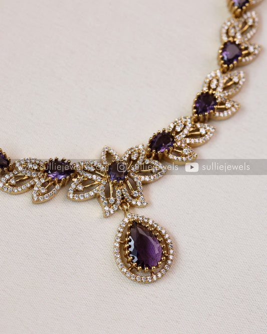 Raindrop Premium Stone Necklace with Earring