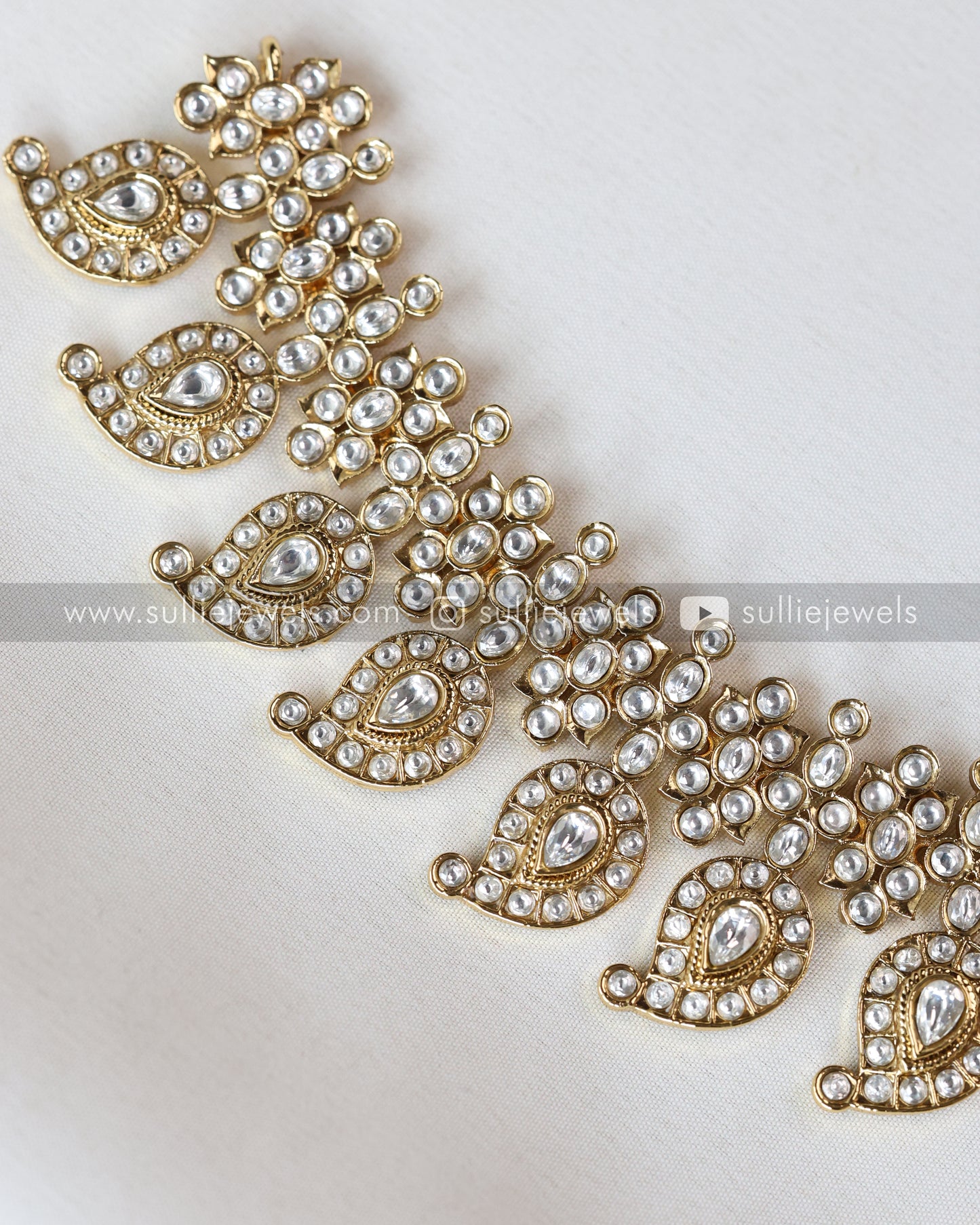 White Kemp Premium Necklace with Jhumka