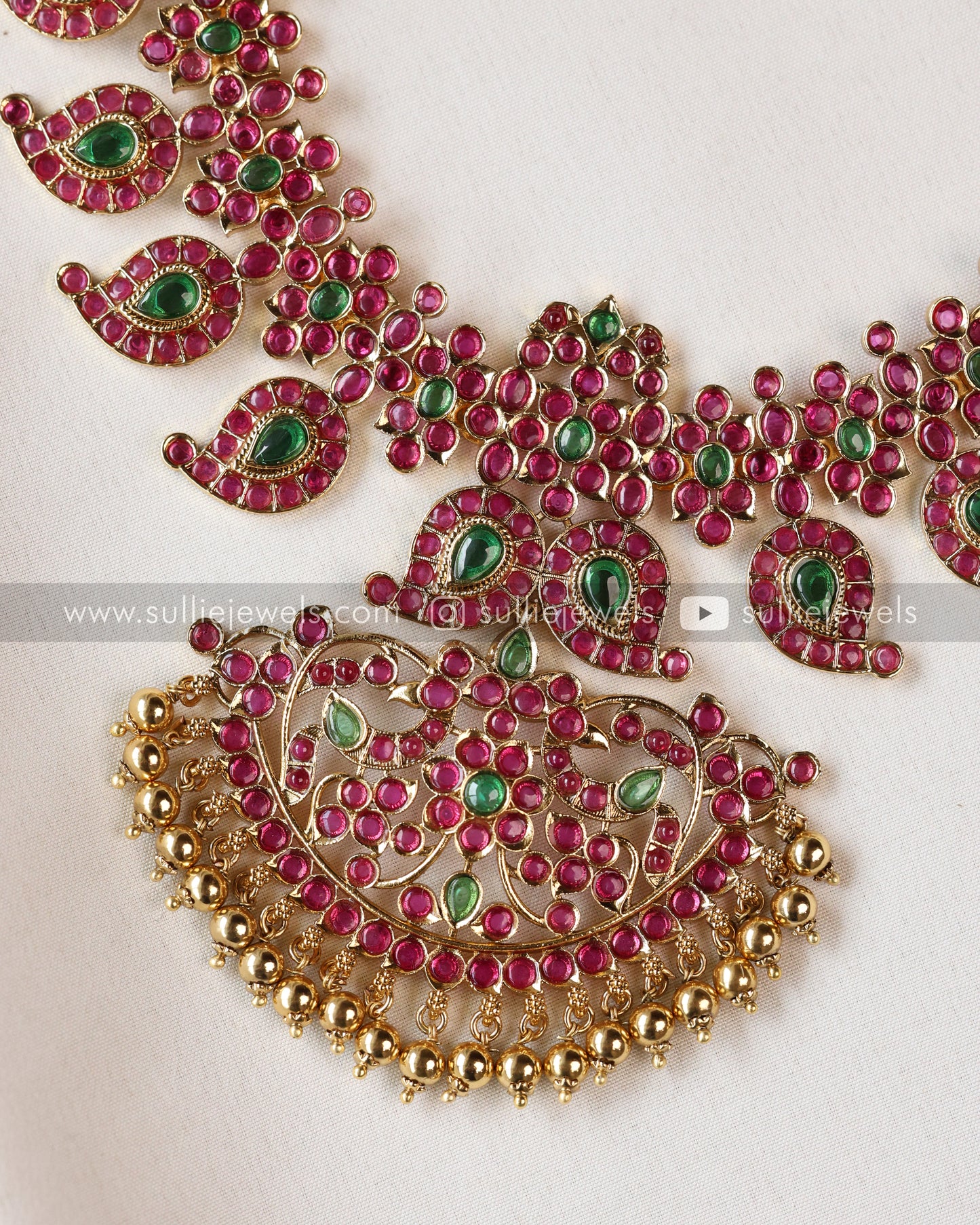 Multicolour Kemp Premium Necklace with Jhumka