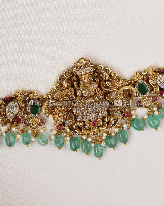 Premium Nagas Choker ( mint beads ) with Earrings