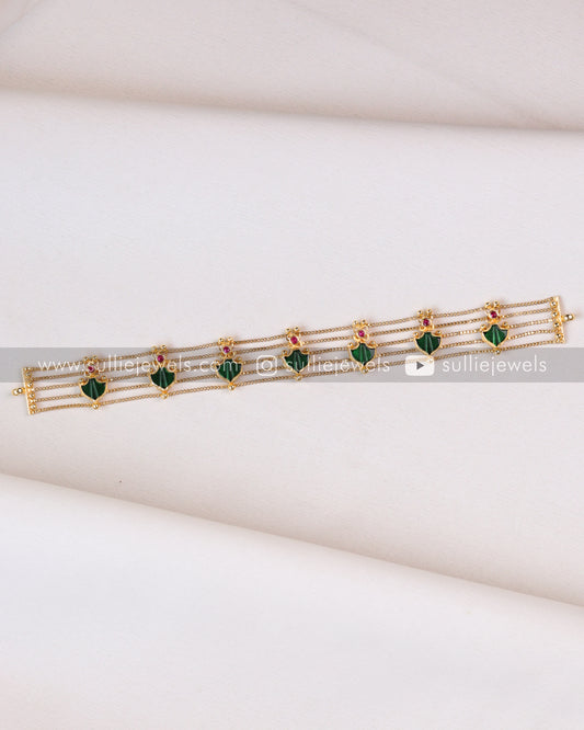Gold Plated Palakka 5 layer Choker with Studs