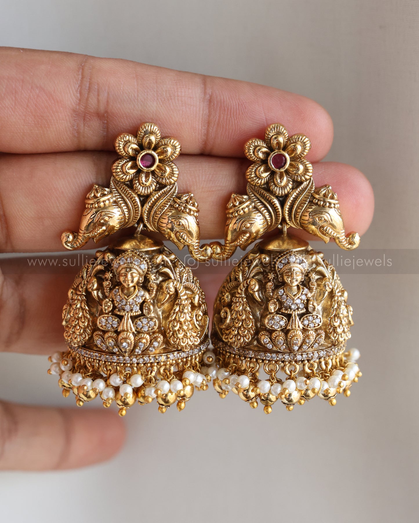 7155 - Premium Goddess Nagas Peacock Long Chain/Haram with Jhumka