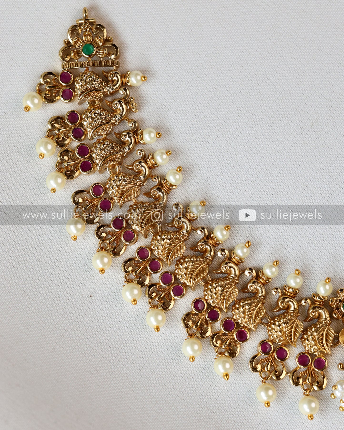 Palakka Coin & Pearl Lakshmi Layered Combo with Earrings