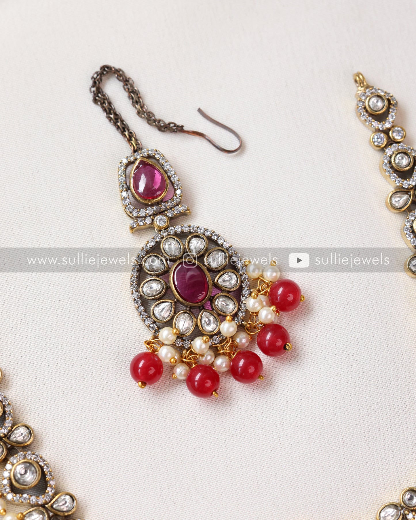 Victorian Ruby Bridal Combo ( 4 piece )