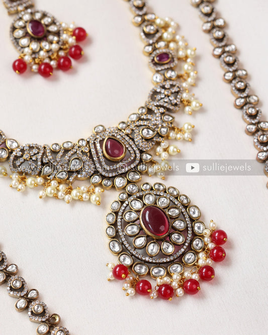 Victorian Ruby Bridal Combo ( 4 piece )