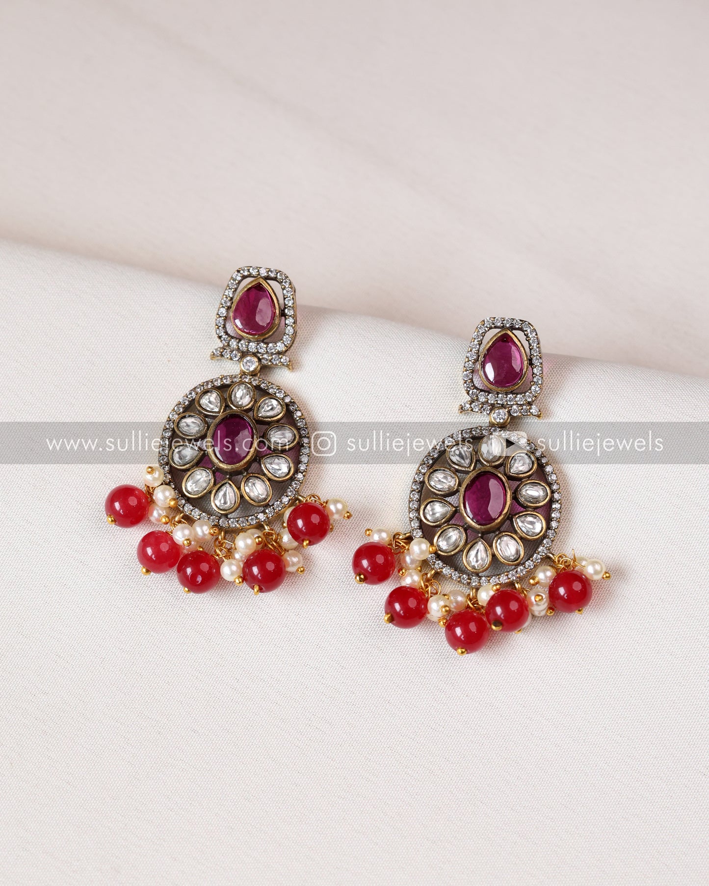 Victorian Ruby Bridal Combo ( 4 piece )