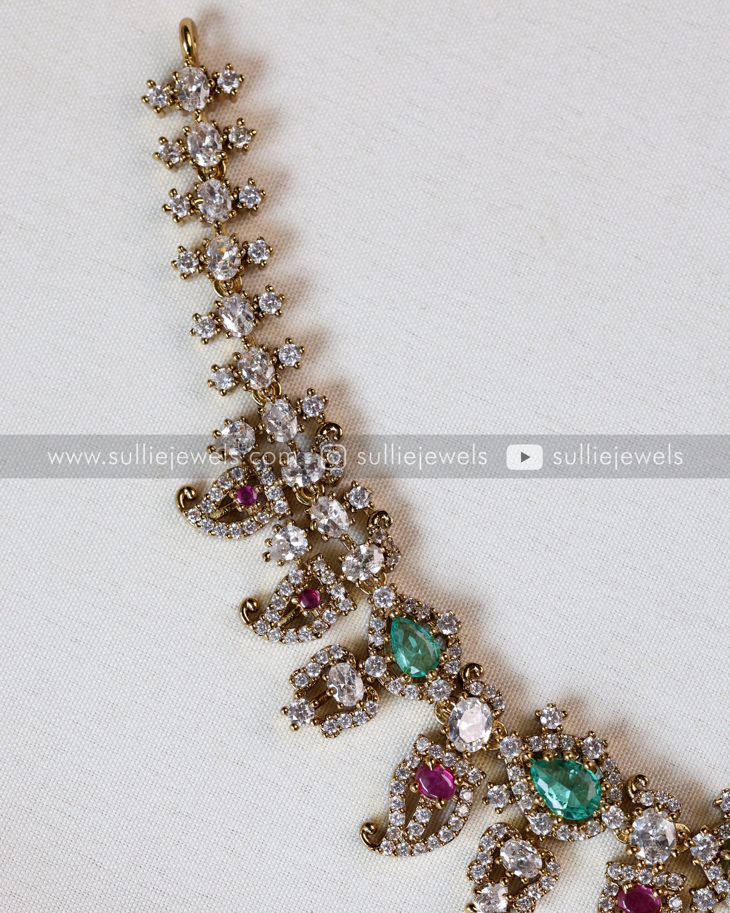 Diamond Teal Pendant Necklace with Earring