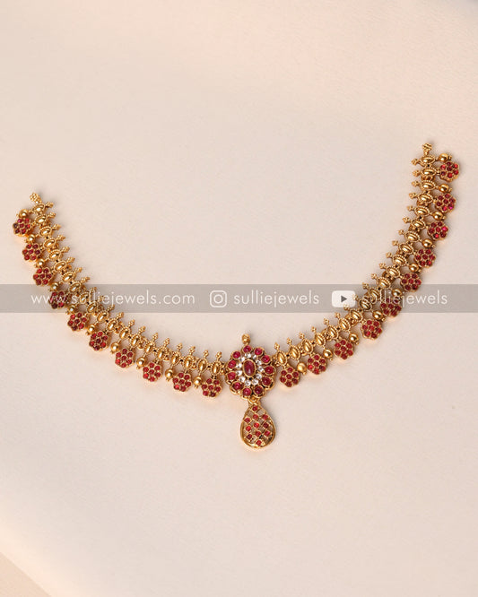 Sullie Basic - Red Stone Necklace with Stud