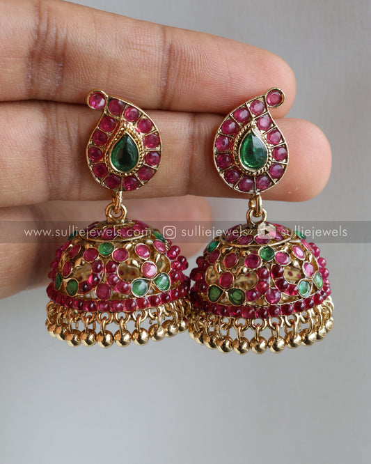 Multicolour Kemp Premium Necklace with Jhumka