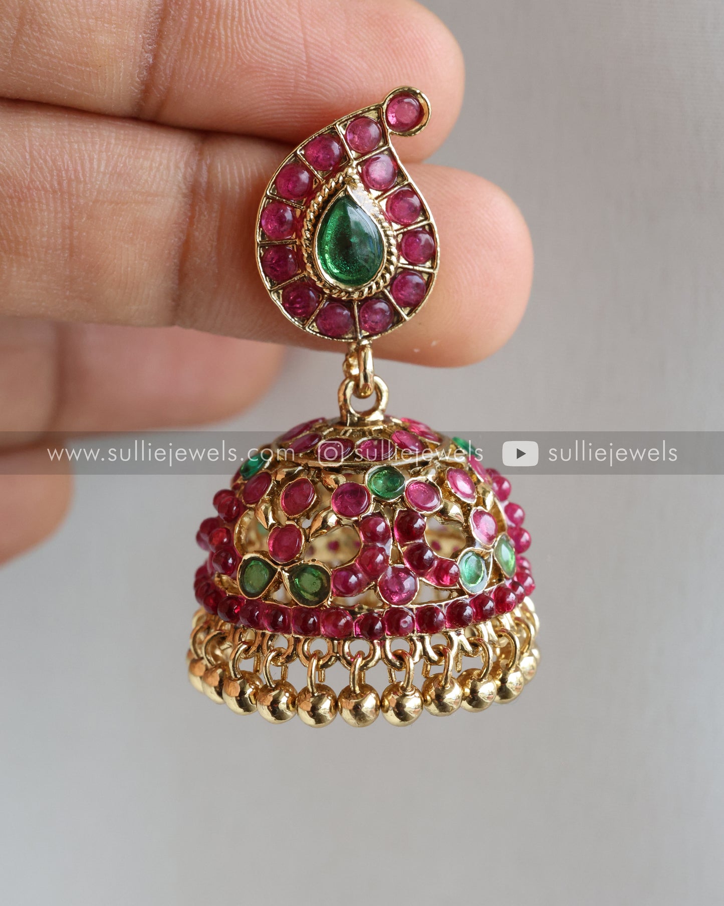 Multicolour Kemp Premium Necklace with Jhumka