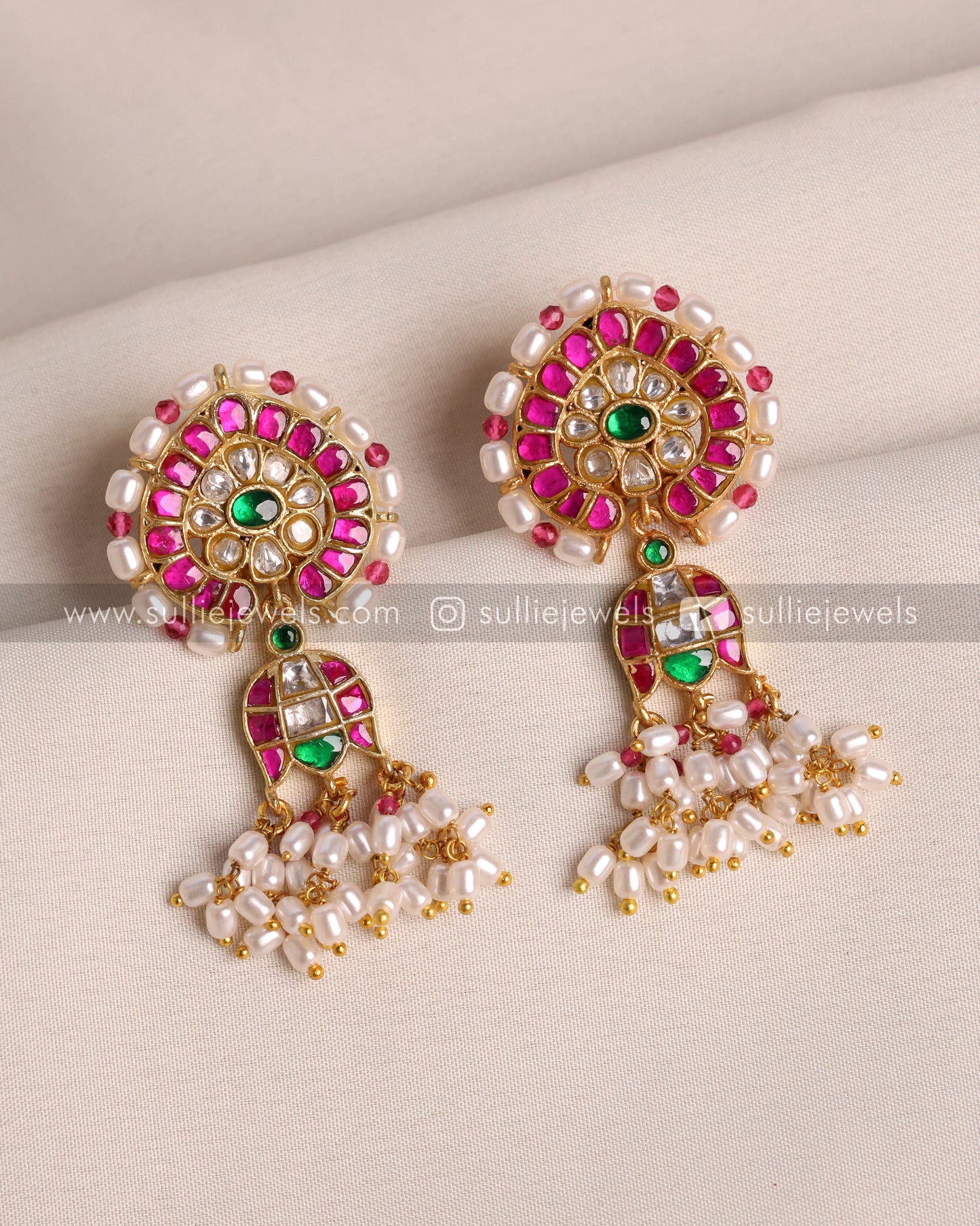 Premium Real Jadau Kemp Pearl Earring
