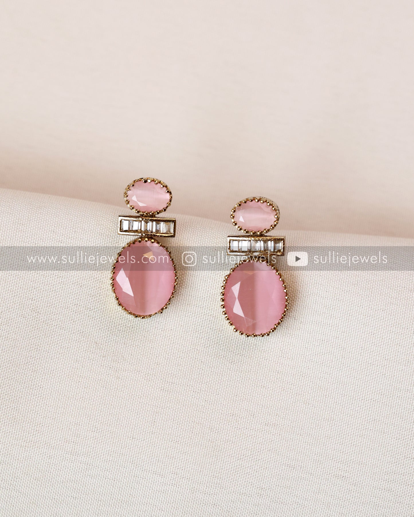 Pastel Pink Victorian Polki Layered Combo ( 4 piece )