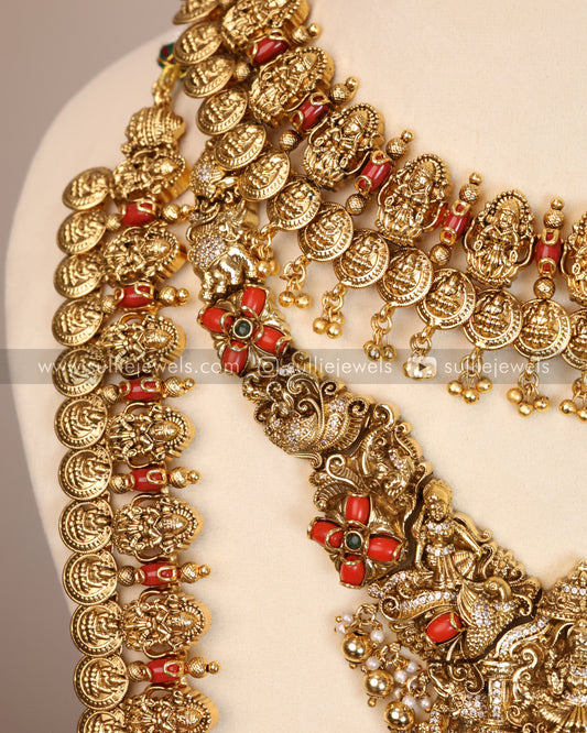 Premium Goddess Coral Coin Bridal Combo ( 6 piece )