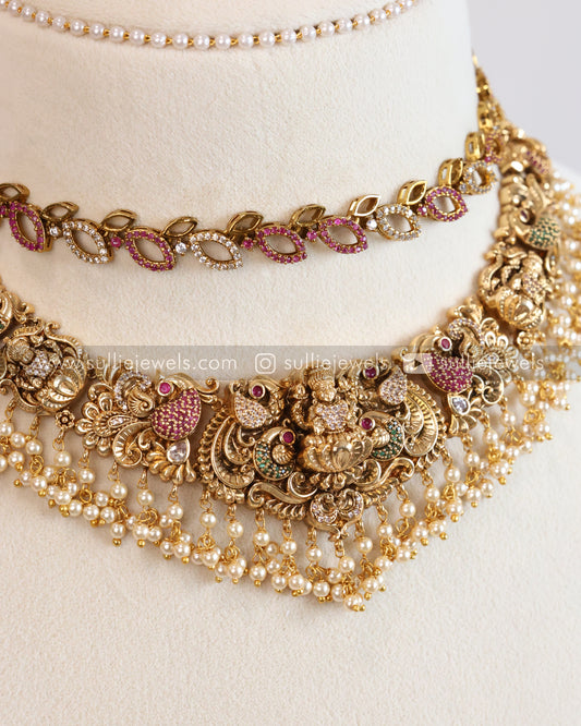 Premium Goddess Stone Layered Combo with Earrings