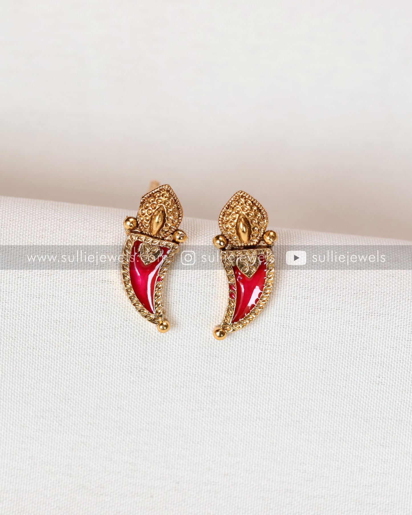 Traditional Ruby Palakka Coin Layered Combo ( 4 piece )