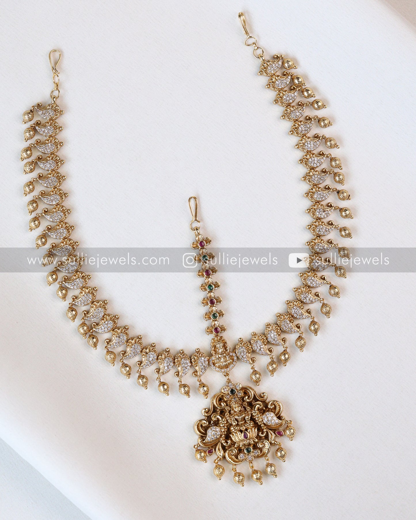 Lakshmi Premium AD stone Gold Damini Tikka