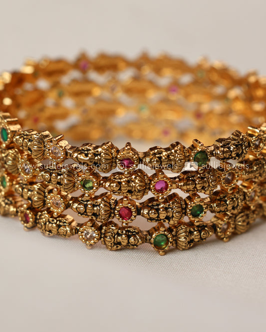 Lakshmi Stone & Gold Bangle Set of 4