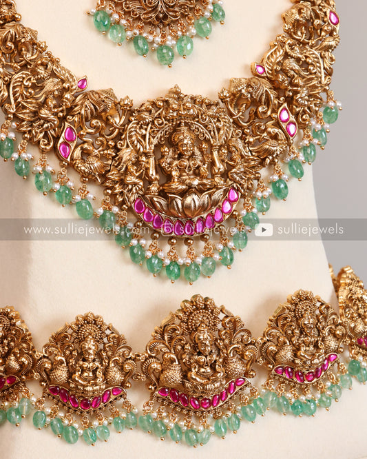 Lakshmi Premium Mint beads Bridal Combo ( 5 piece )